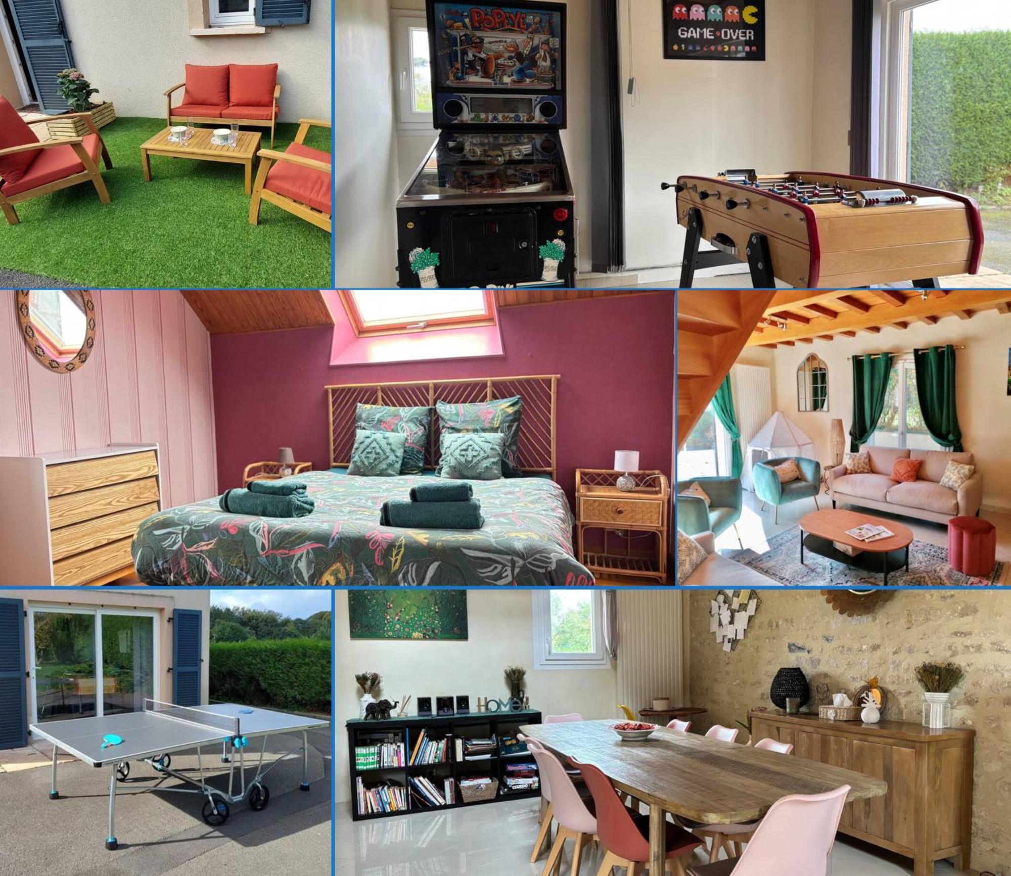 Le So Art, Grande Maison 4 Chambres, Terrain De Petanque, Grand Jardin Clos, Flipper, Babyfoot, Jeux Arcade, Ping Pong,1 Km Mer, Proche Golf, Port En Bessin, Bayeux Et Plages Du Debarquement, Adaptee Enfants Commes Εξωτερικό φωτογραφία
